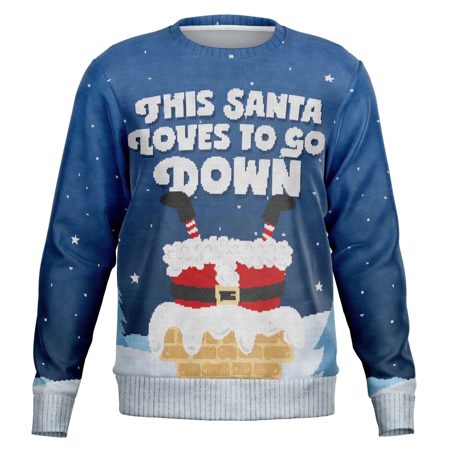 This Santa Likes To Go Down Ugly Christmas Sweater Top Koala Tee - TopKoalaTee