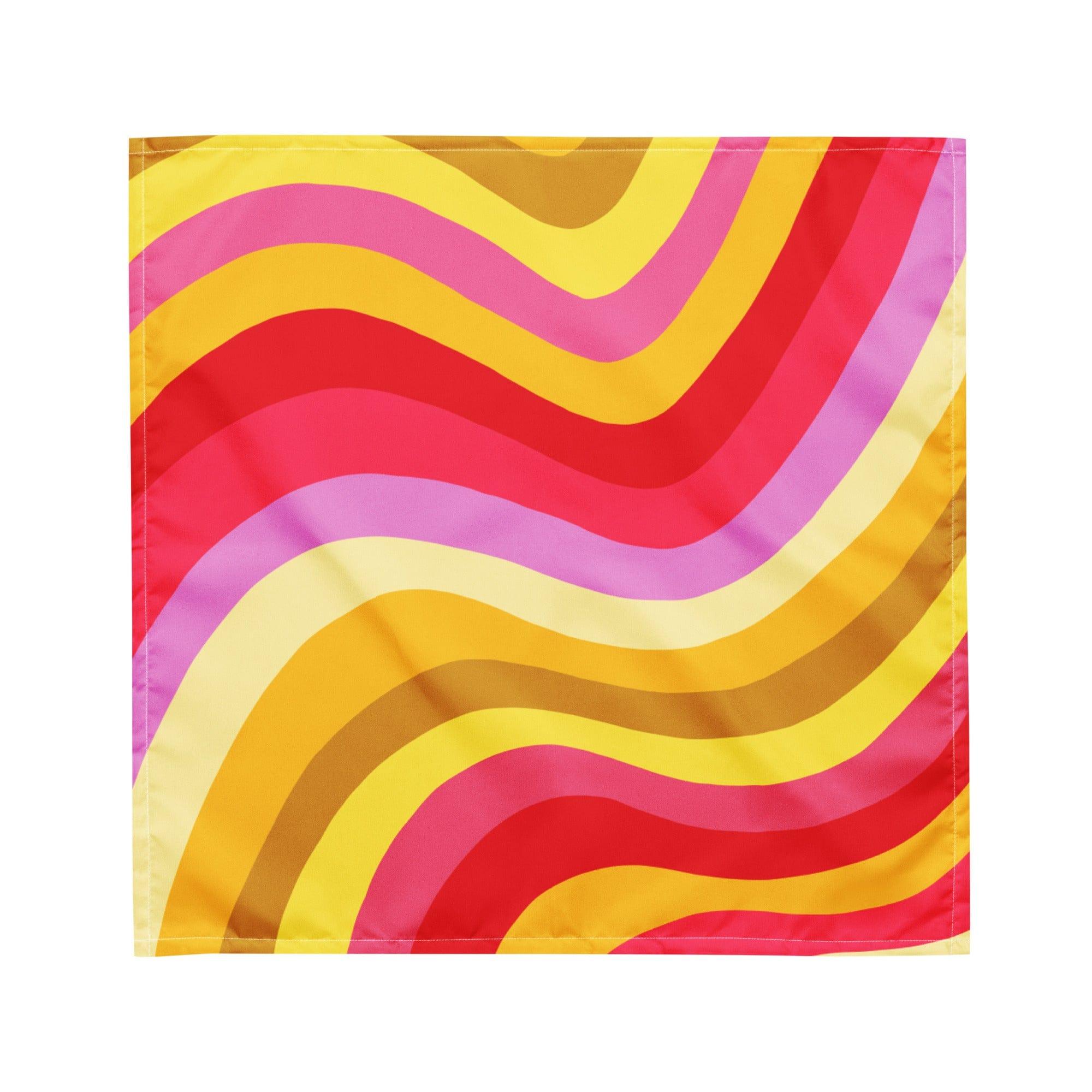 60's Style Colorful Wave Pattern Designer Bandana Topkoalatee - TopKoalaTee