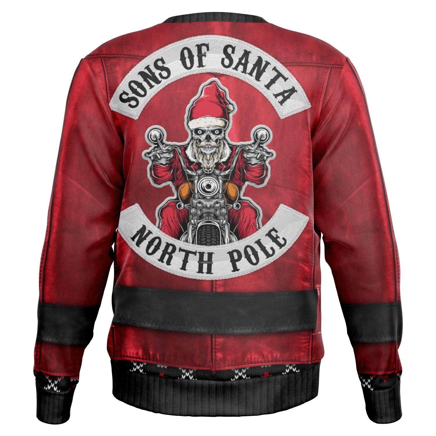 Sons of Santa North Pole Biker Club Ugly Christmas Sweater Top Koala Tee - TopKoalaTee