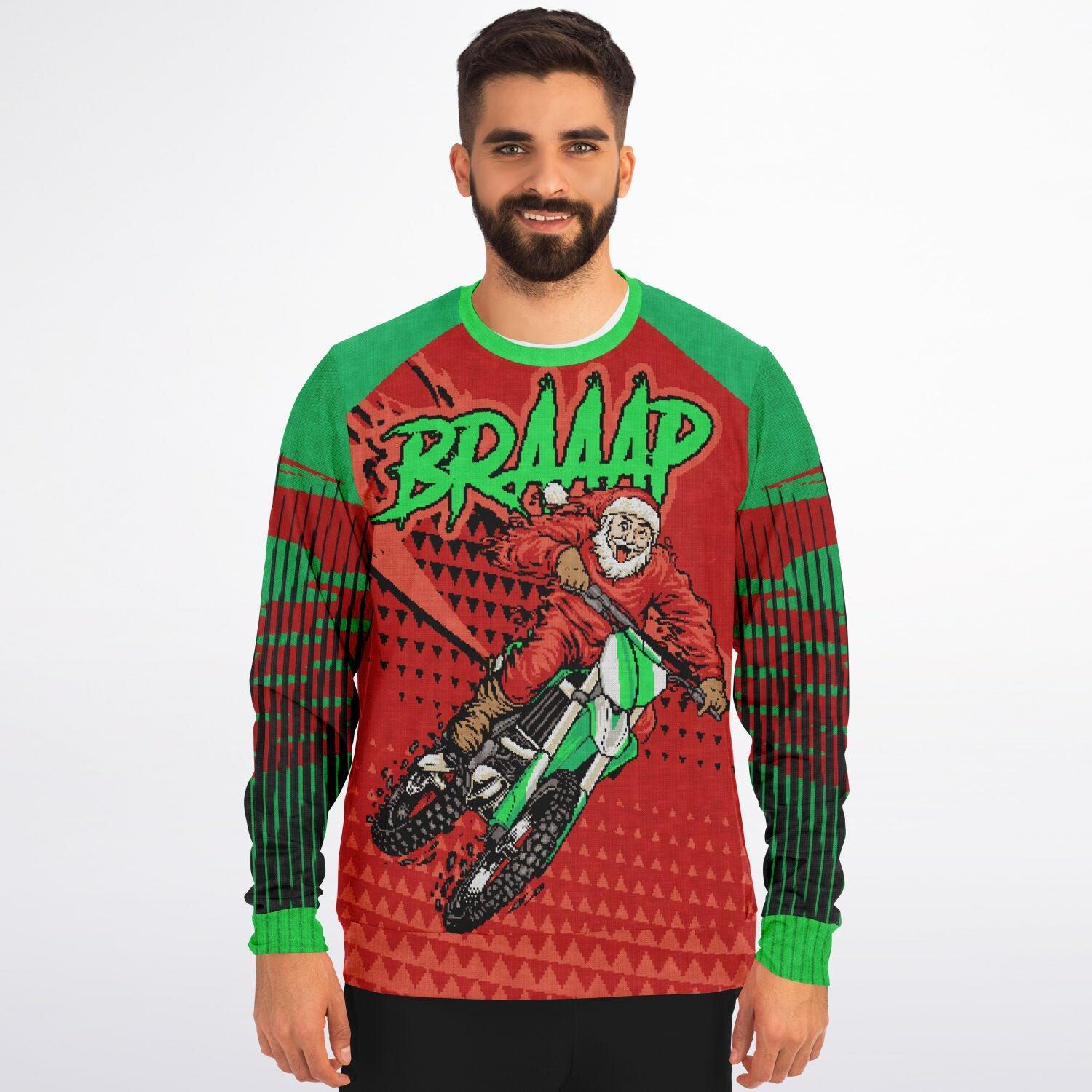 Braap Santa # 25 Motor Cross Jersey Ugly Christmas Sweater Top Koala Tee - TopKoalaTee