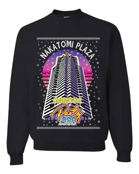 Ugly Christmas Crewneck Graphic Sweatshirt Nakatomi Plaza Party Like It's 1988