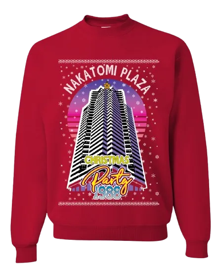 Ugly Christmas Crewneck Graphic Sweatshirt Nakatomi Plaza Party Like It's 1988