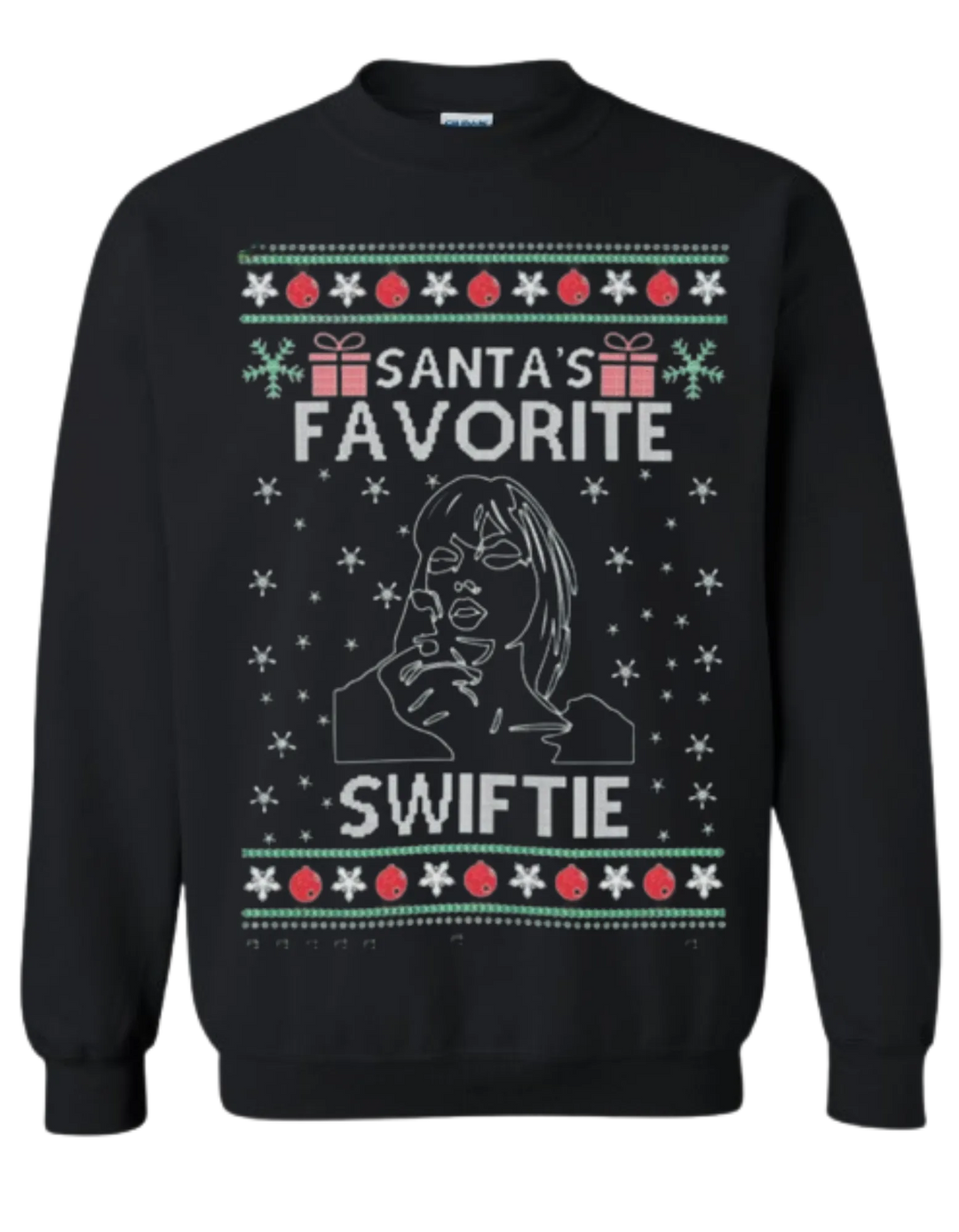 Ugly Christmas Crewneck Graphic Unisex Sweatshirt Santa's Favorite Female Singer