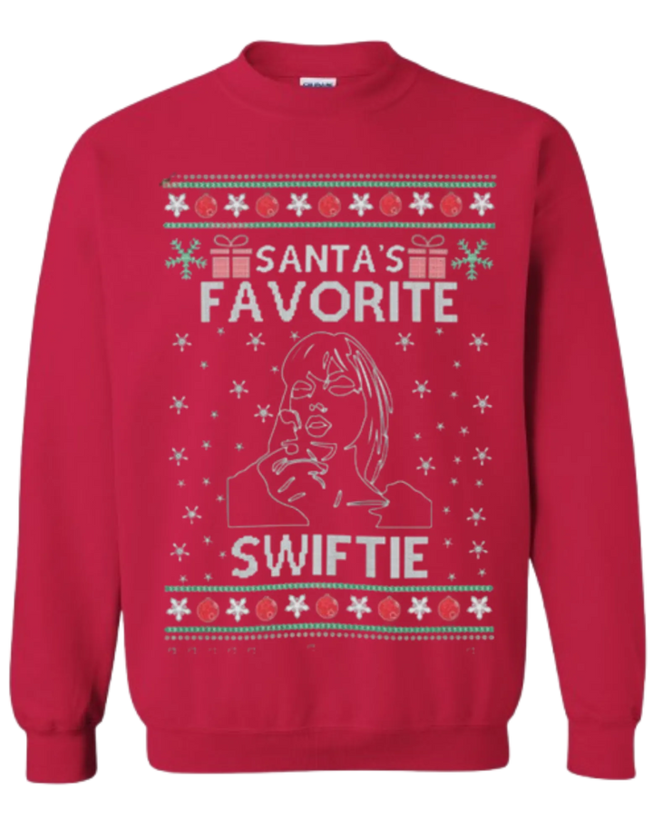 Ugly Christmas Crewneck Graphic Unisex Sweatshirt Santa's Favorite Female Singer