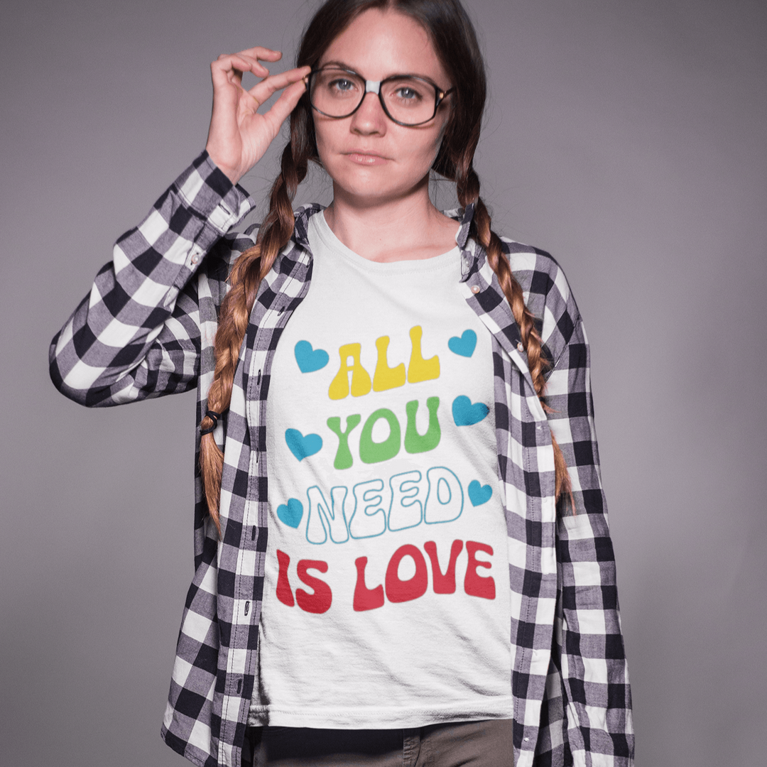 Family T-shirt All You Need Is Love Short Sleeve 100% Cotton Crew Neck Top - TopKoalaTee