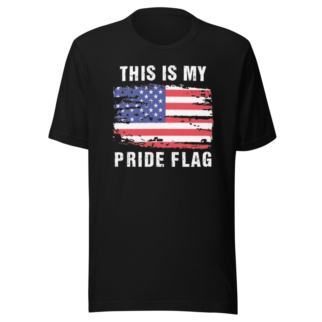 American Flag T-shirt This Is My Pride Flag Short Sleeve Crewneck Ultra Soft Cotton Top - TopKoalaTee