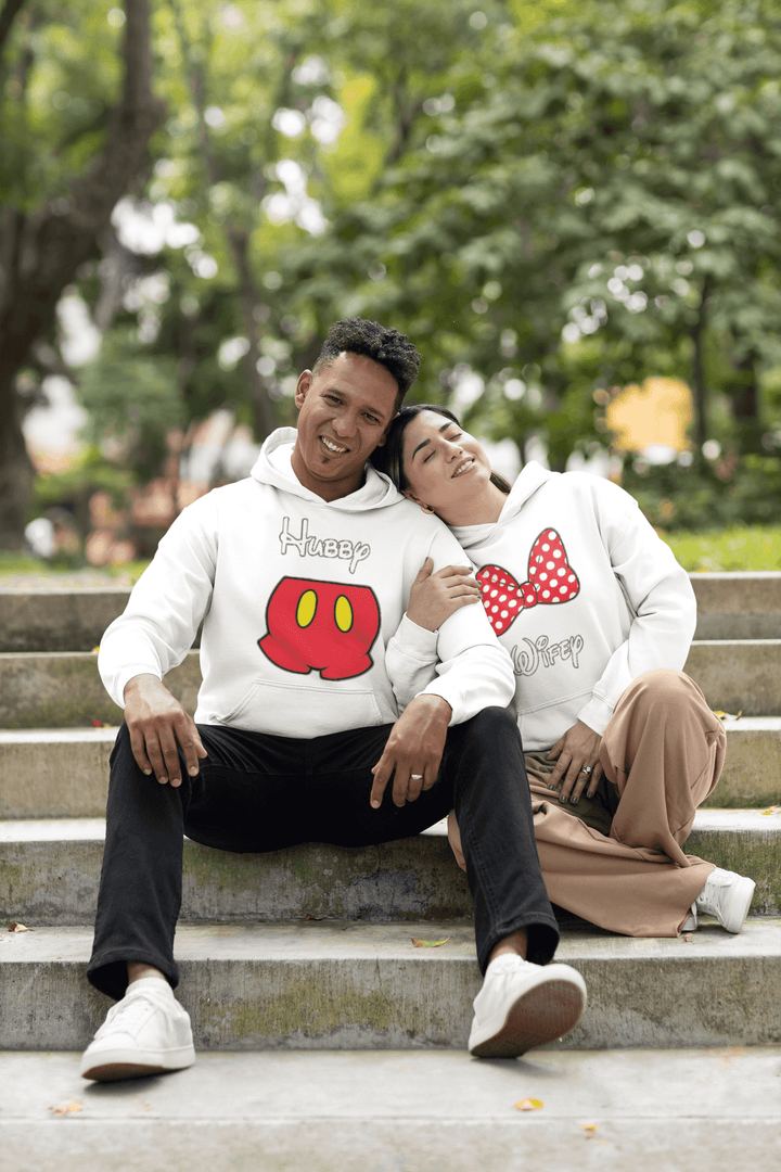 Animated Inspired Hubby/Wifey Realationship Hoodie Set Ultra Soft Blended Cotton Pullovers - TopKoalaTee