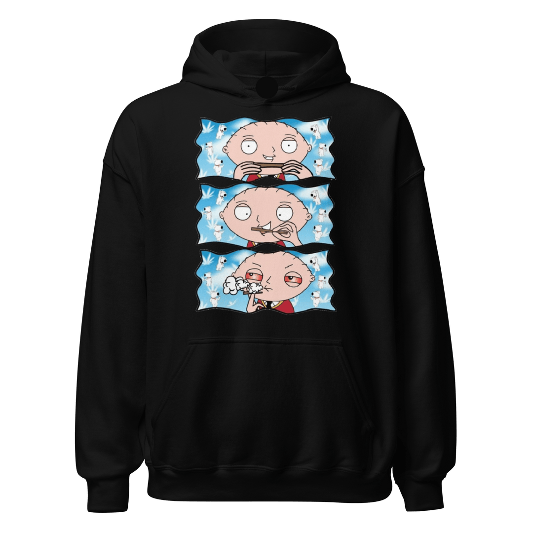 Cotton Blend Midweight Hoodie Animated TV Sitcom Character Rolling Joint Ultra Soft Pullover - TopKoalaTee