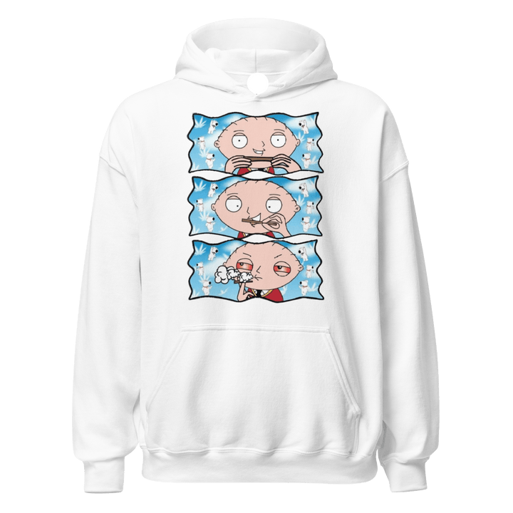 Cotton Blend Midweight Hoodie Animated TV Sitcom Character Rolling Joint Ultra Soft Pullover - TopKoalaTee