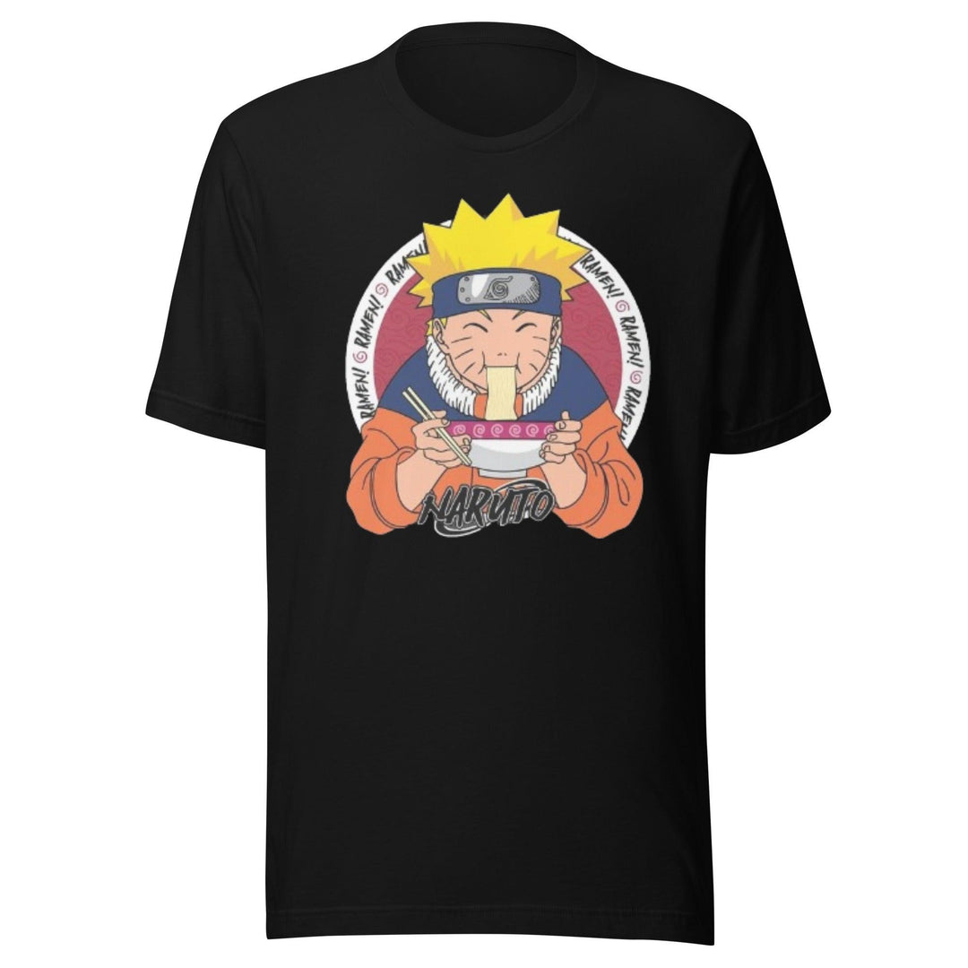 Anime T-shirt Naruto Eating Ramen Short Sleeve 100% Cotton Unisex Crew Neck Top - TopKoalaTee