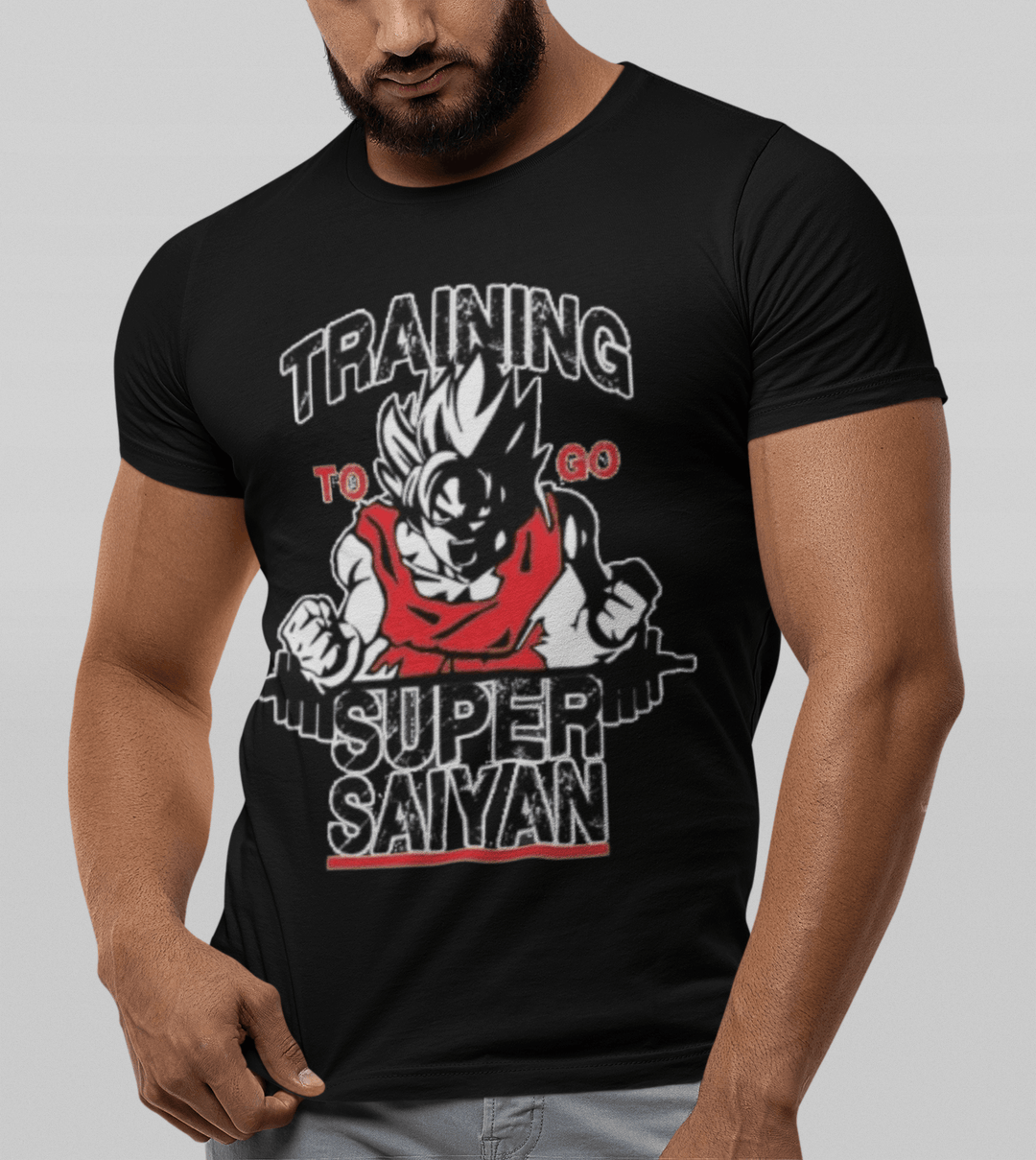 Gym T-shirt Training To Go Super Saiyan Short Sleeve 100% Cotton Crew Neck Top - TopKoalaTee