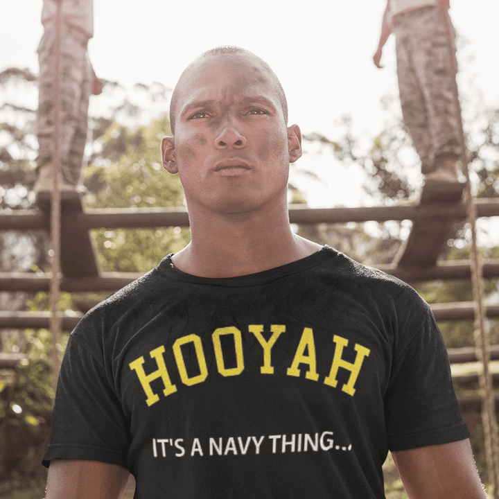 Armed Services T-shirt Hooyah It's A Navy Thing 100% Cotton Unisex Crew Neck Top - TopKoalaTee