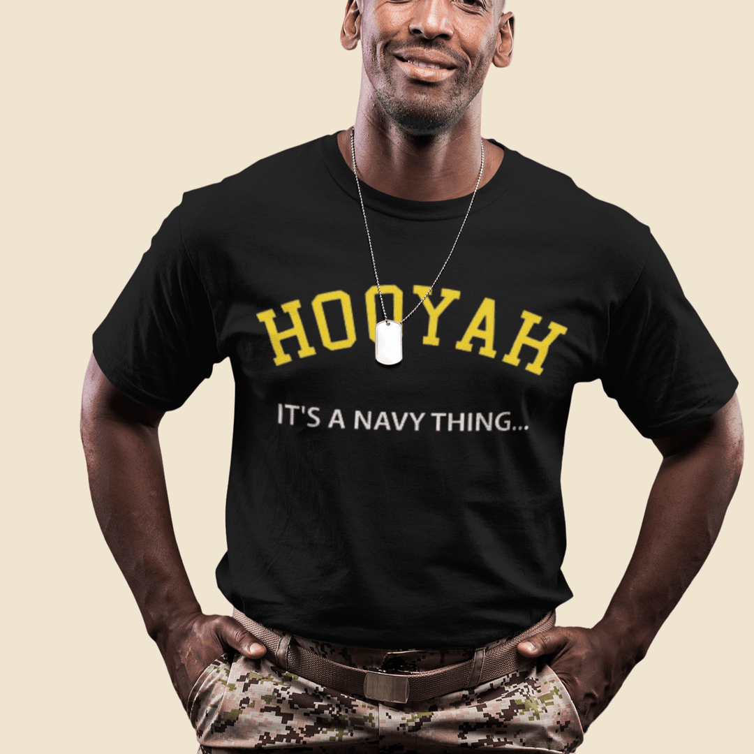 Armed Services T-shirt Hooyah It's A Navy Thing 100% Cotton Unisex Crew Neck Top - TopKoalaTee