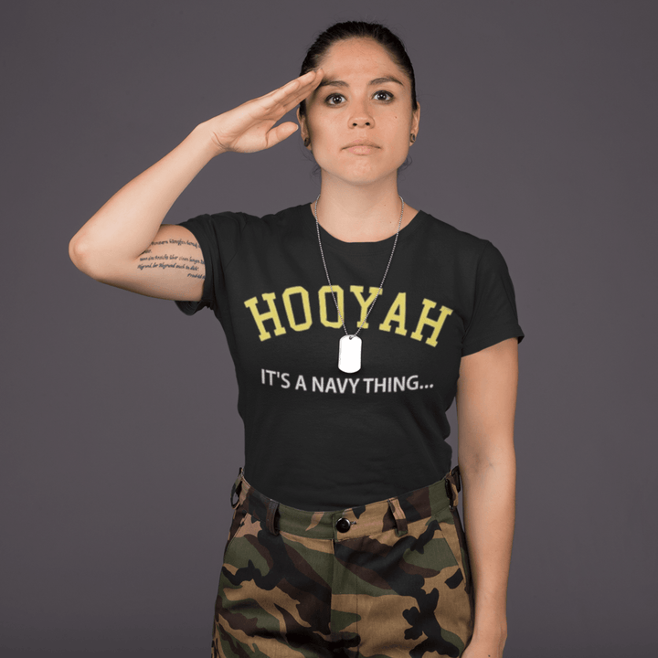 Armed Services T-shirt Hooyah It's A Navy Thing 100% Cotton Unisex Crew Neck Top - TopKoalaTee