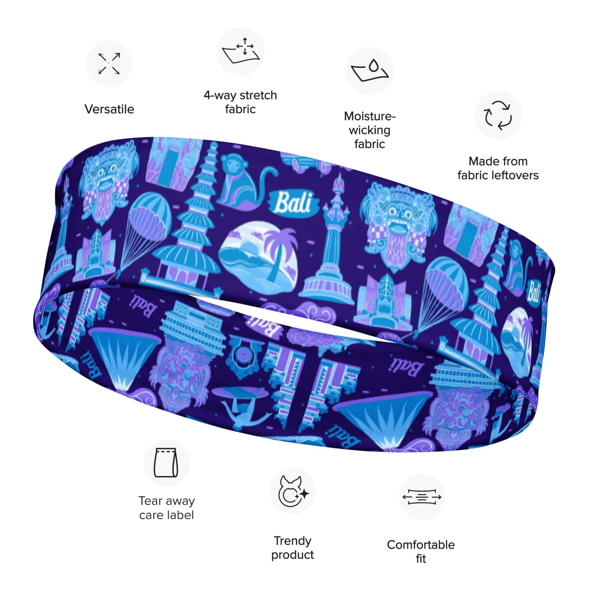 Bali Purple and Blue Quick Dry Stretch Headband - TopKoalaTee