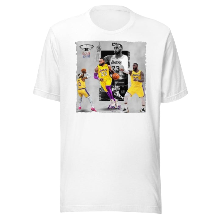 Basketball T-Shirt The King in Action Short Sleeve 100% Cotton Crew Neck Top - TopKoalaTee