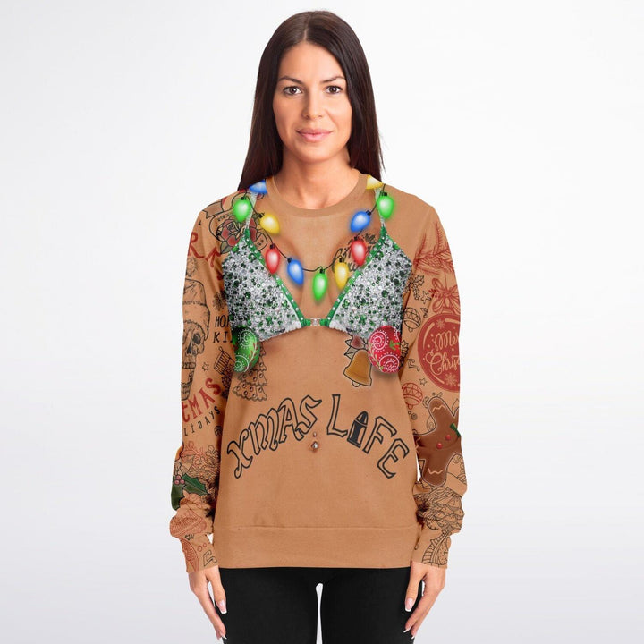 Beach Body Xmas Life Front and Rear Ugly Christmas Sweater