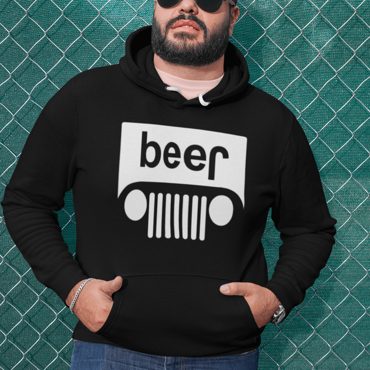 Beer Hoodie Jeep In Reverse Ultra Soft Blended Cotton Unisex Pullover - TopKoalaTee