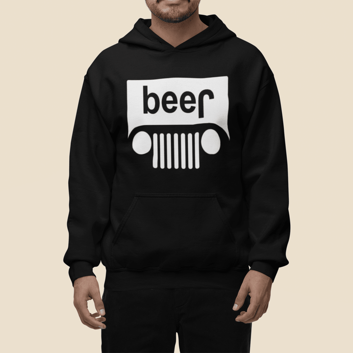 Beer Hoodie Jeep In Reverse Ultra Soft Blended Cotton Unisex Pullover - TopKoalaTee