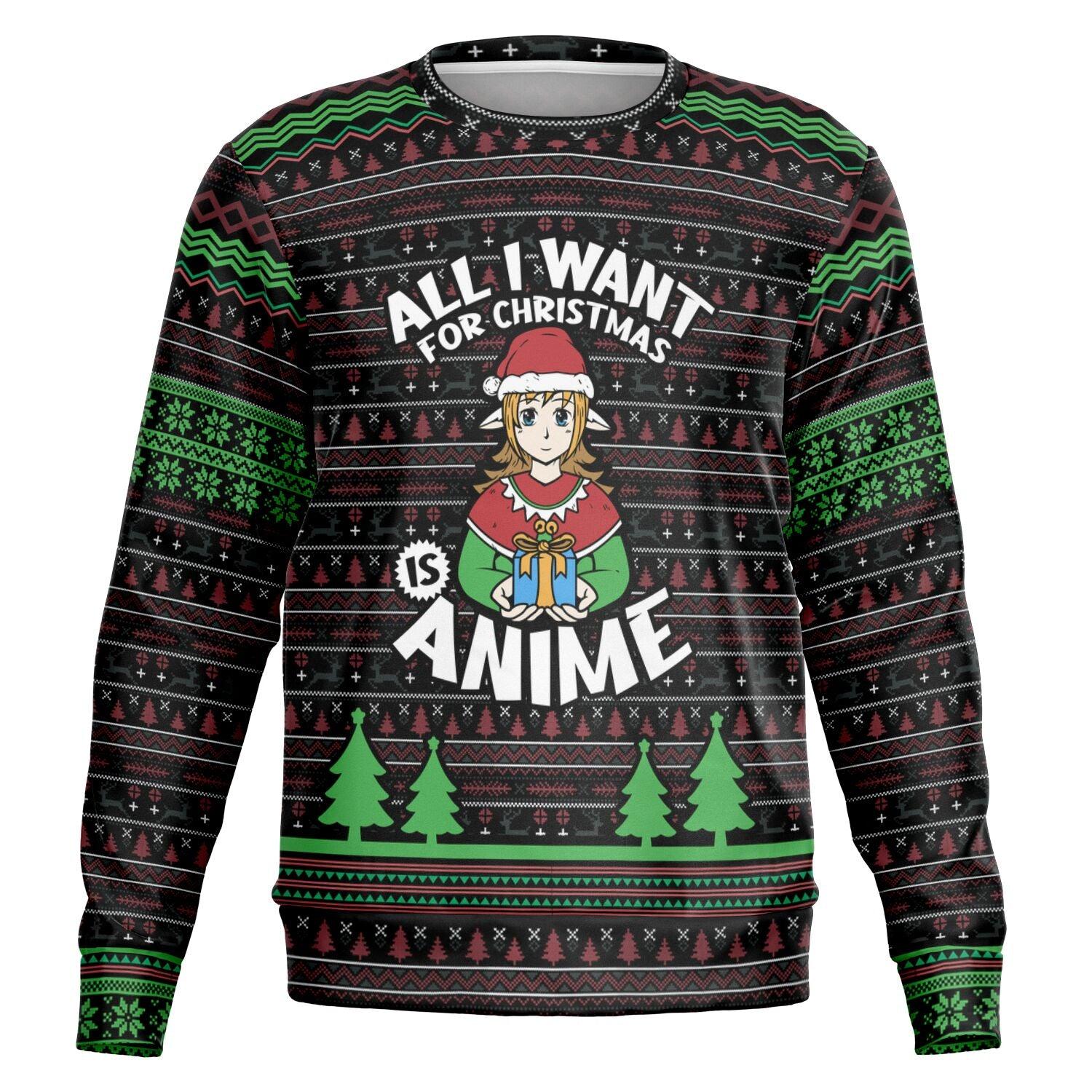 All I want For Christmas is Anime Ugly Christmas Sweater Top Koala Tee - TopKoalaTee