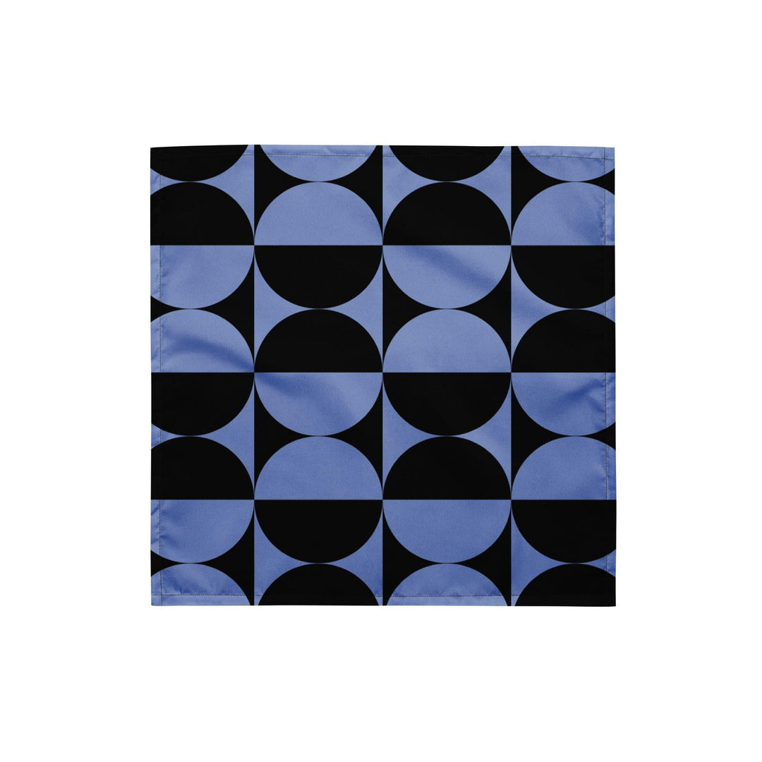 Black and Blue Circle Geometric Pattern Designer Neckerchief Bandana - TopKoalaTee