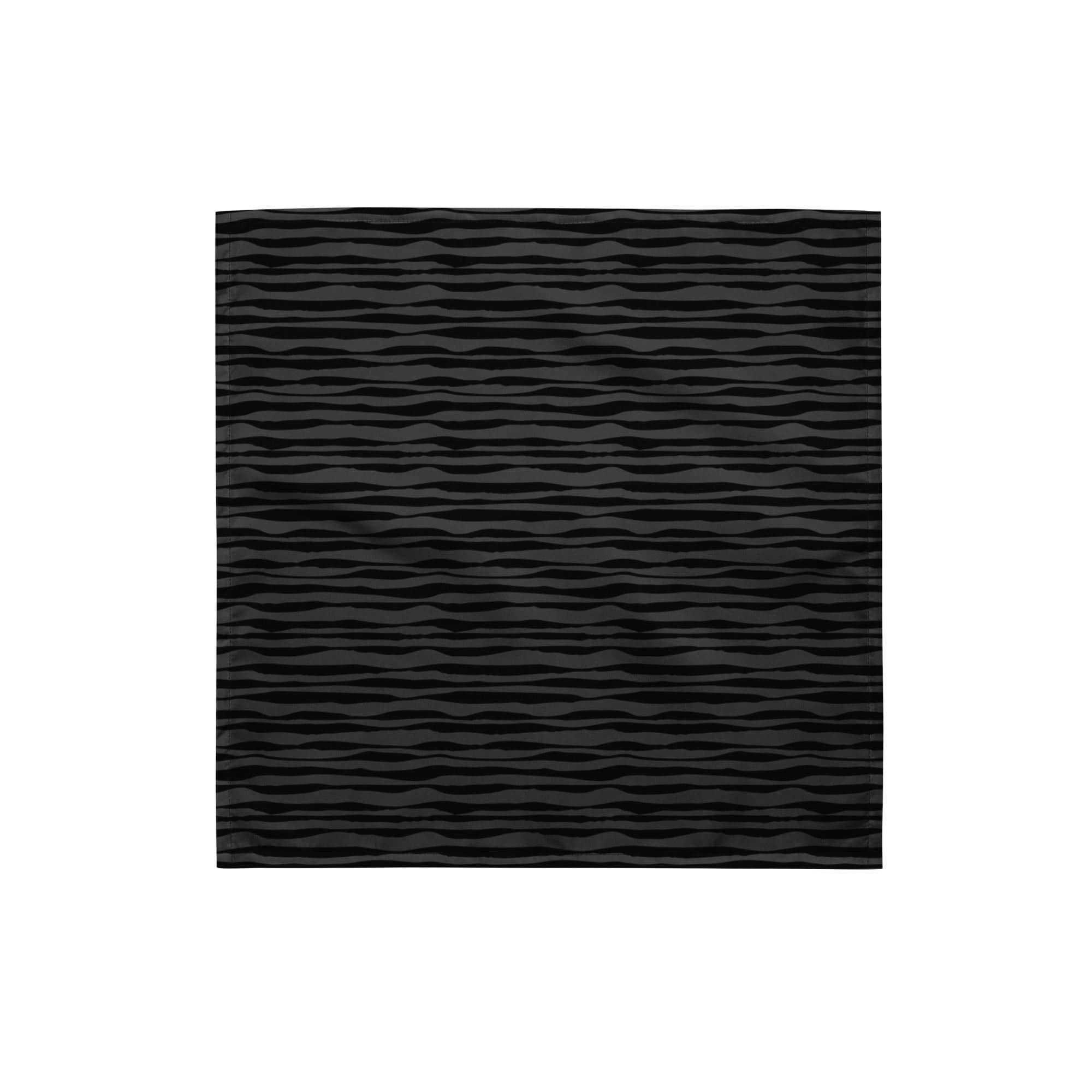 Black and Grey Waves Pattern Designer Neckerchief Bandana - TopKoalaTee