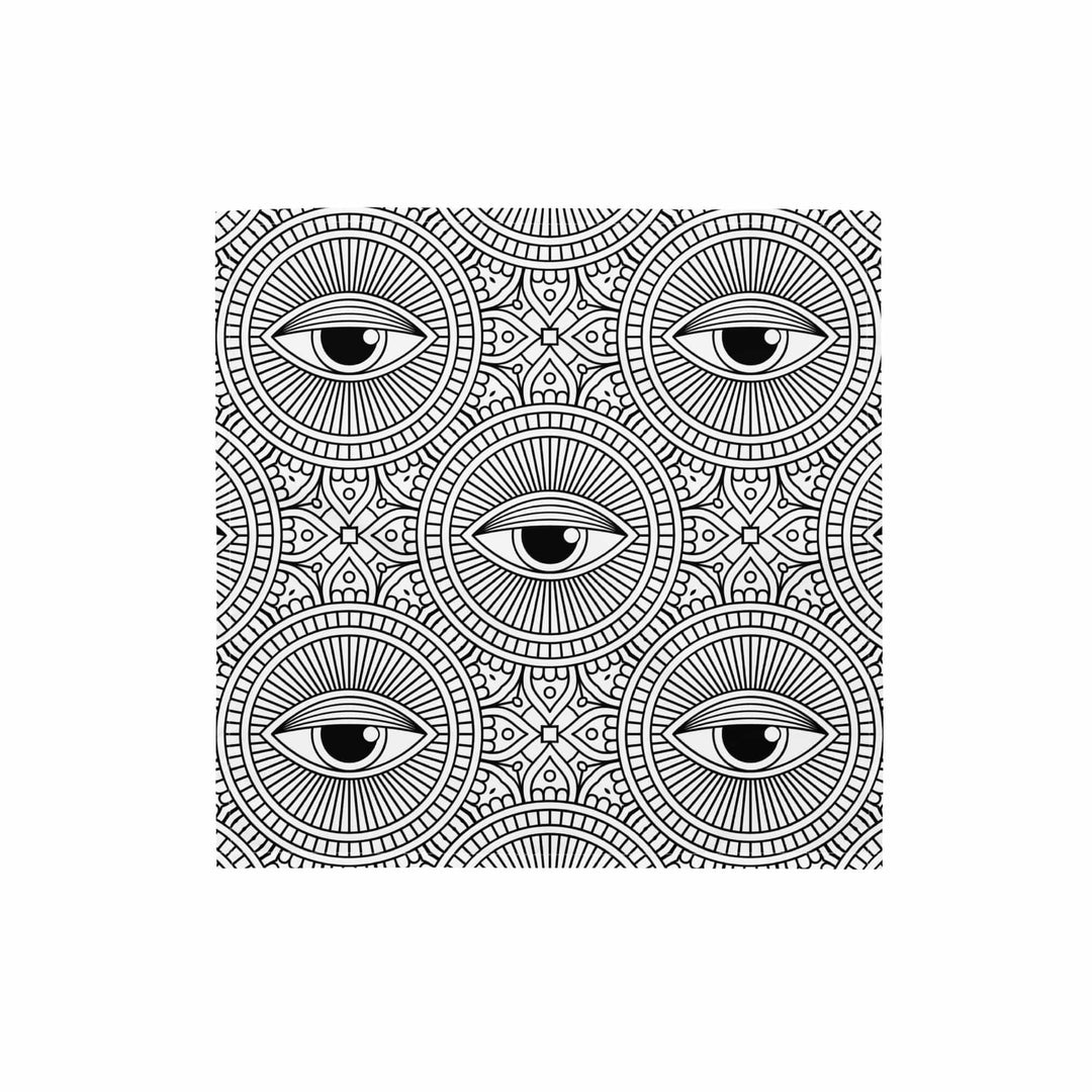 Black and White All Seeing Eye Abstract Designer Neckerchief Bandana - TopKoalaTee