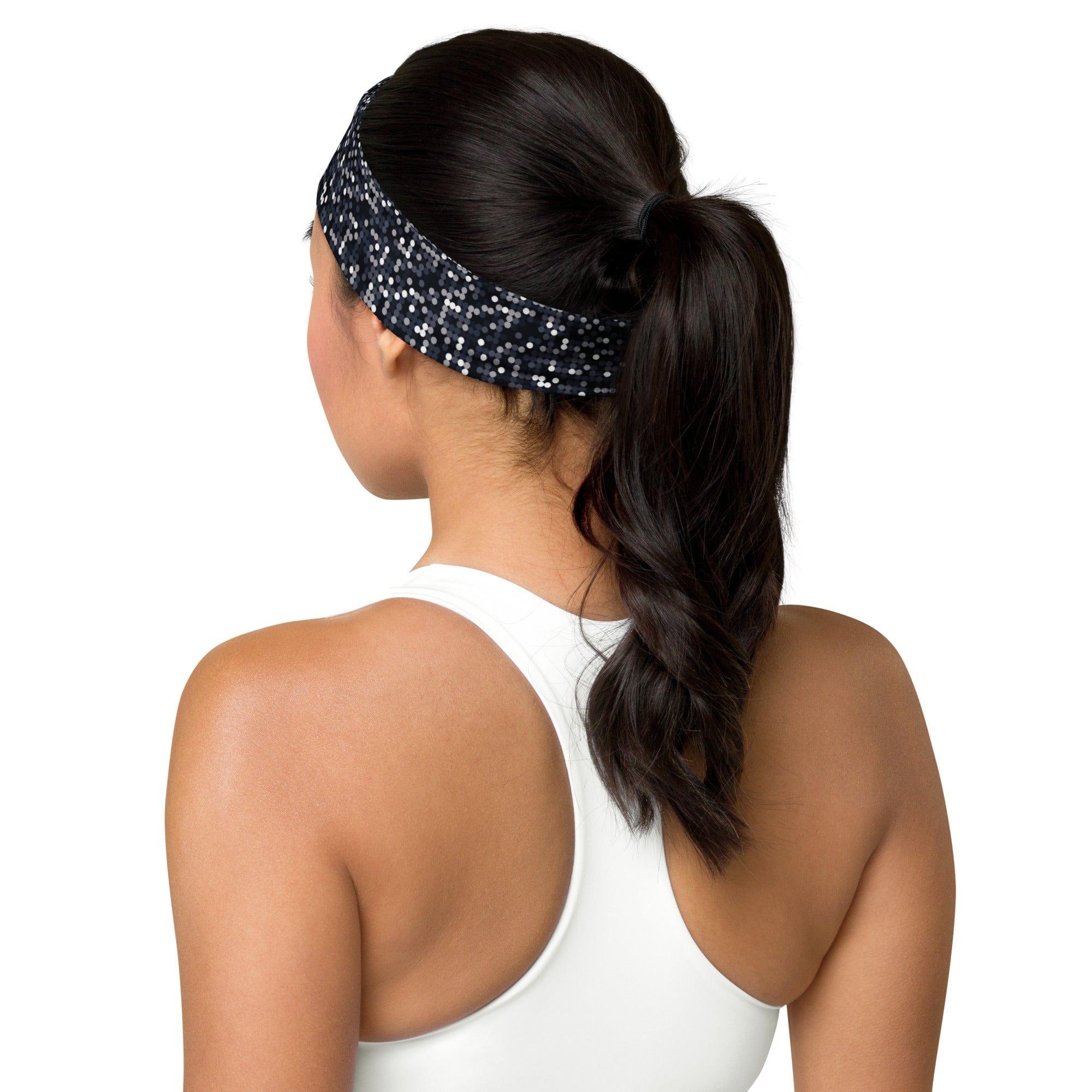 Black & White Mosaic Dots Quick Dry Headband - TopKoalaTee