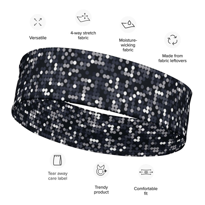 Black & White Mosaic Dots Quick Dry Headband - TopKoalaTee