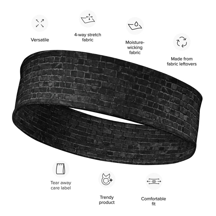Black Brick Pattern Quick Dry Headband - TopKoalaTee