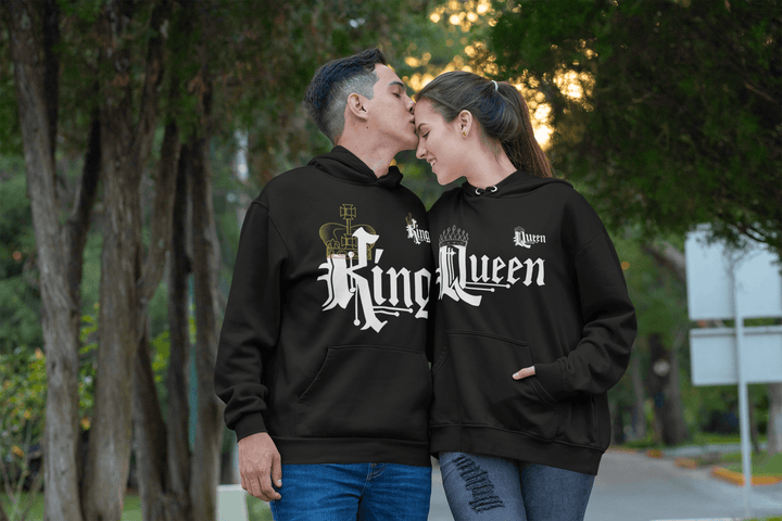 Blended Cotton Relationship Hoodie Set Majestic King/Majestic Queen Midweight Ultra Soft Pullovers - TopKoalaTee