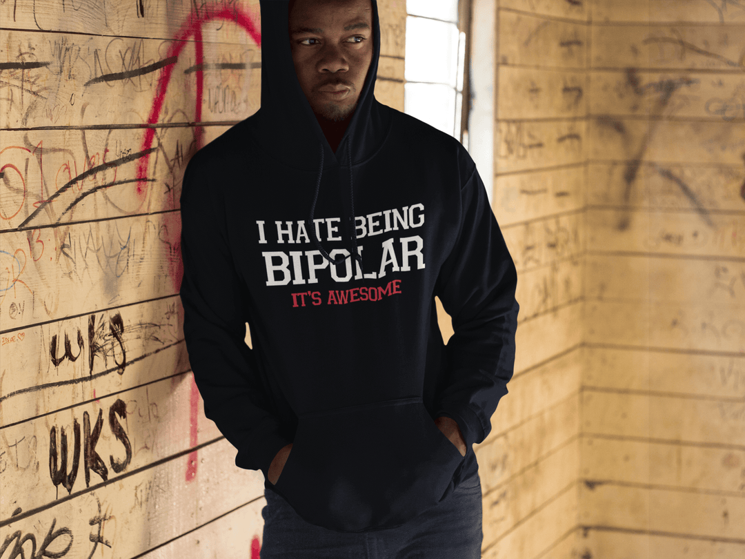 Blended Hoodie I hate Being Bipolar It's Awesome Top Koala Heavyweight Pullover - TopKoalaTee