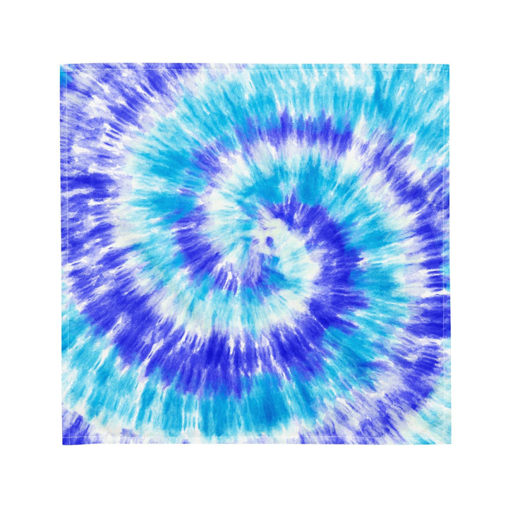 Blue and Turquoise Tie Dye Spiral Pattern Bandana Neck Scarf - TopKoalaTee