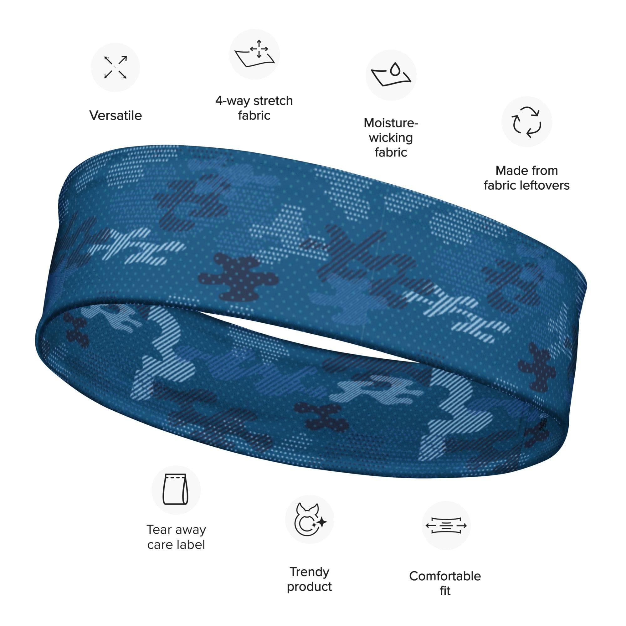 Blue Digital Camo Quick Dry Headband - TopKoalaTee
