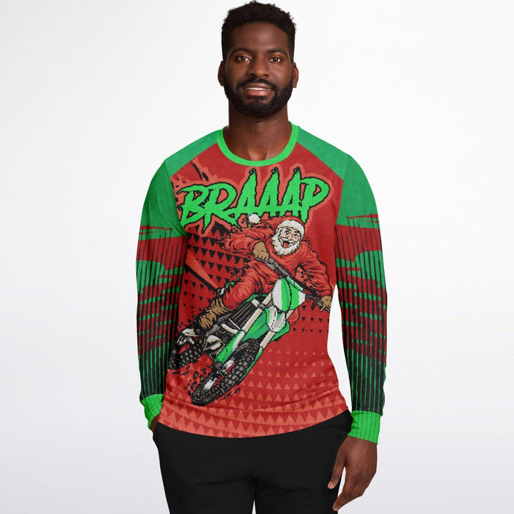 Braap Santa # 25 Motor Cross Jersey Ugly Christmas Sweater Top Koala Tee - TopKoalaTee