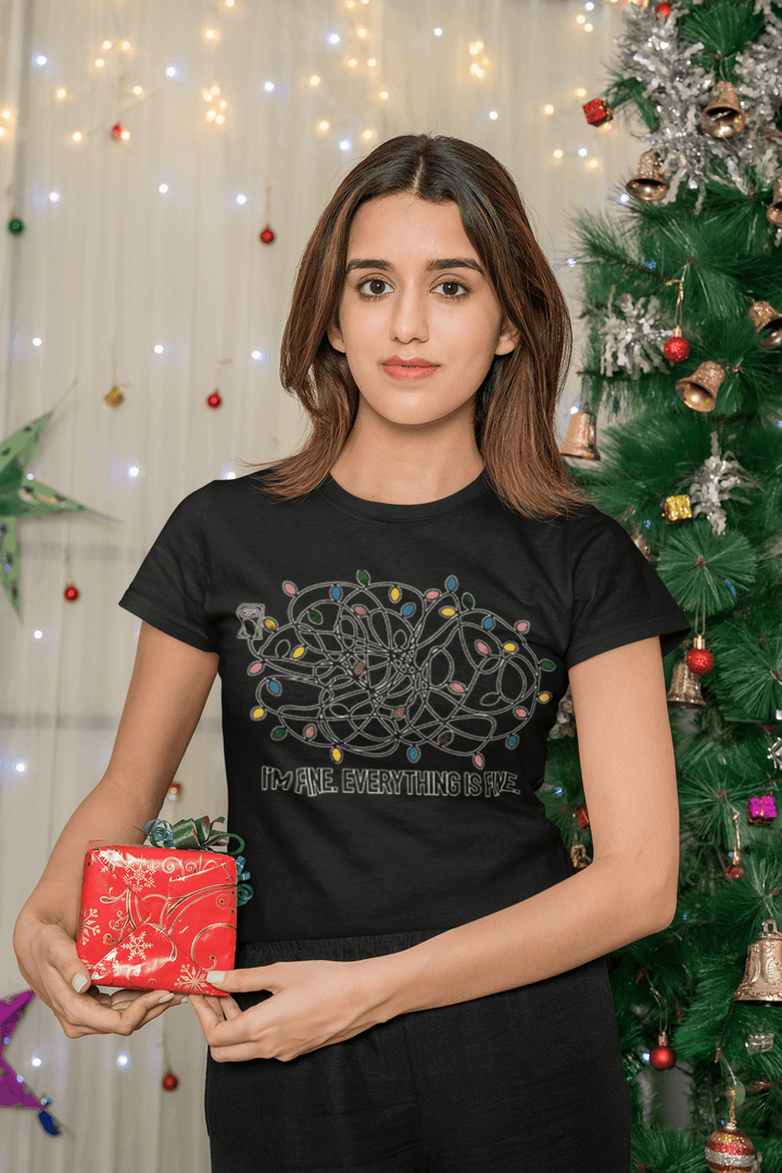 Christmas T-shirt Neurotic Christmas Lights Short Sleeve Top Koala Tee - TopKoalaTee