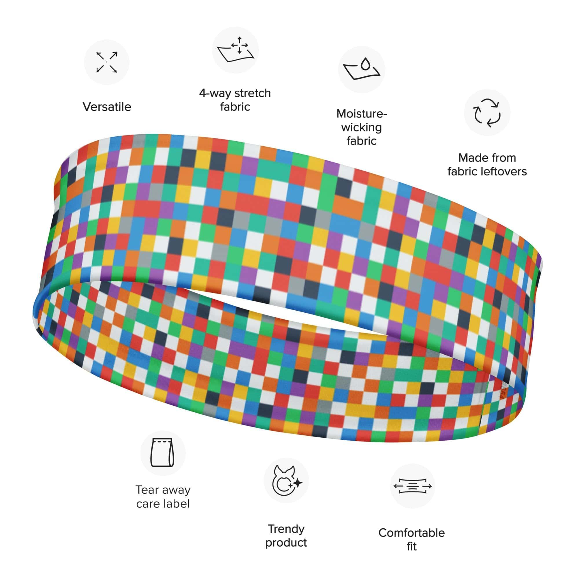 Colored Pixels Quick Dry Headband - TopKoalaTee
