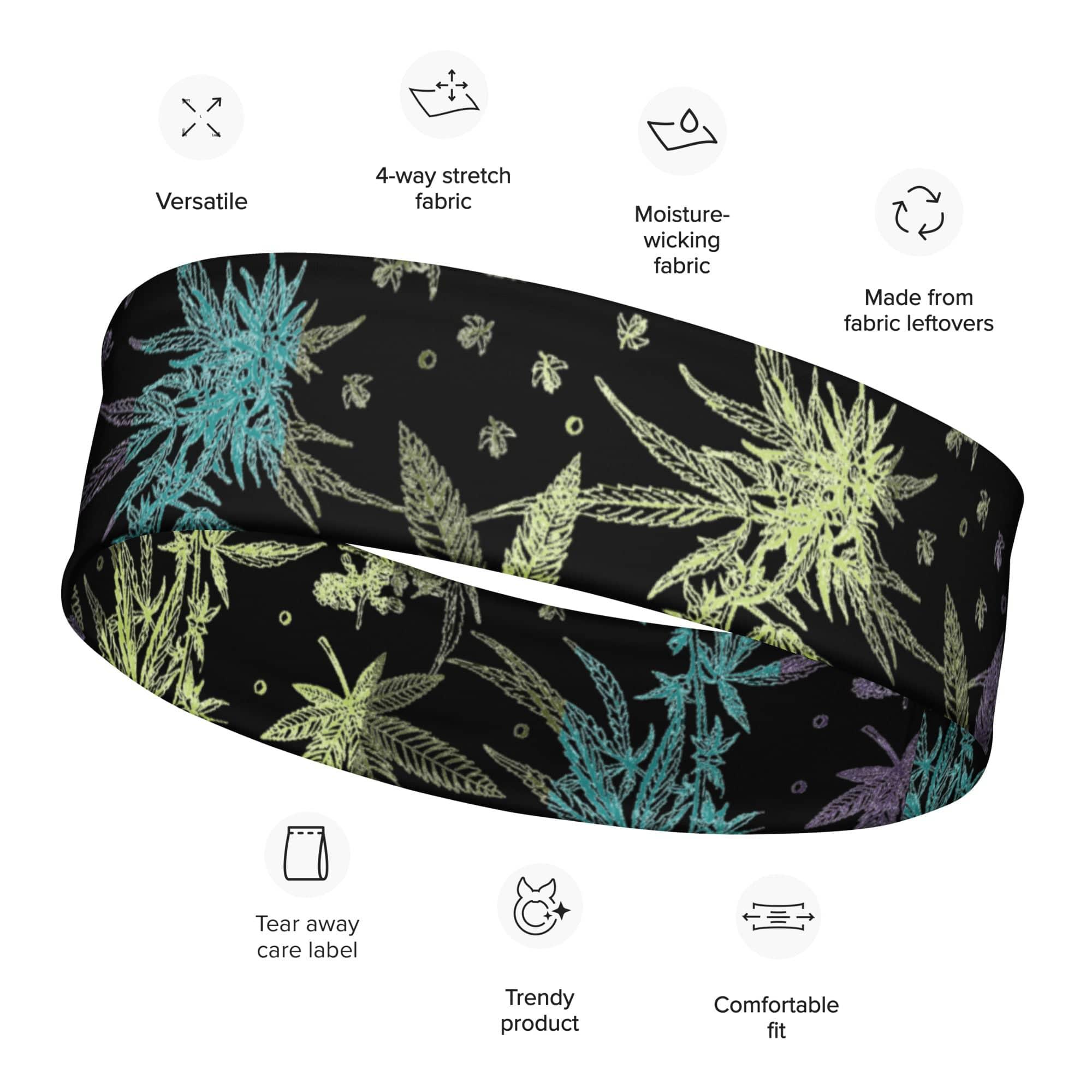 Colorful Marijuana Plant Quick Dry Headband - TopKoalaTee
