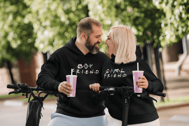 Couples Hoodie Set Friends Style Boyfriend/Girlfriend Ultra Soft Cotton Blend Unisex Pullovers - TopKoalaTee