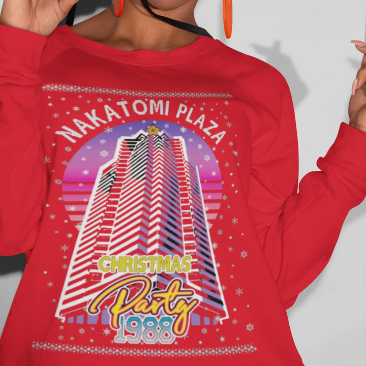 Ugly Christmas Crewneck Graphic Sweatshirt Nakatomi Plaza Party Like It's 1988