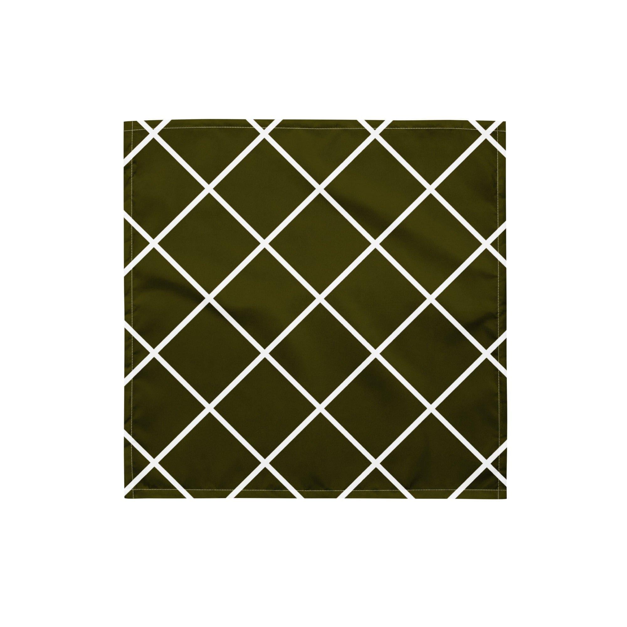 Designer Bandana White and Brown Geometric Triangle Pattern Luxury Neck Scarf - TopKoalaTee