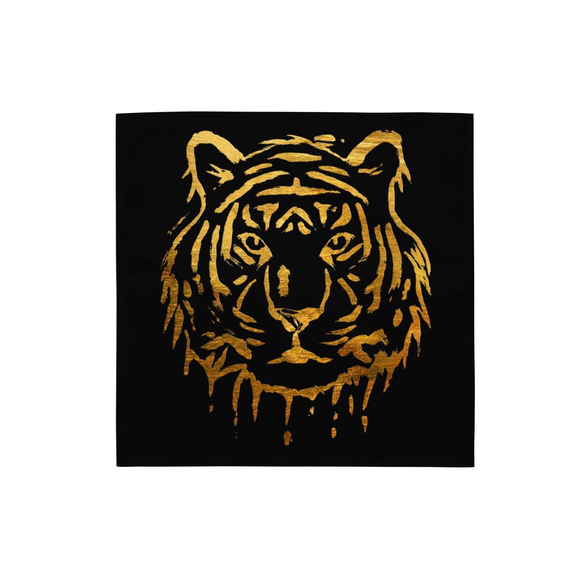 Designer Neck Scarf Dripping Gold Lion Bandana - TopKoalaTee