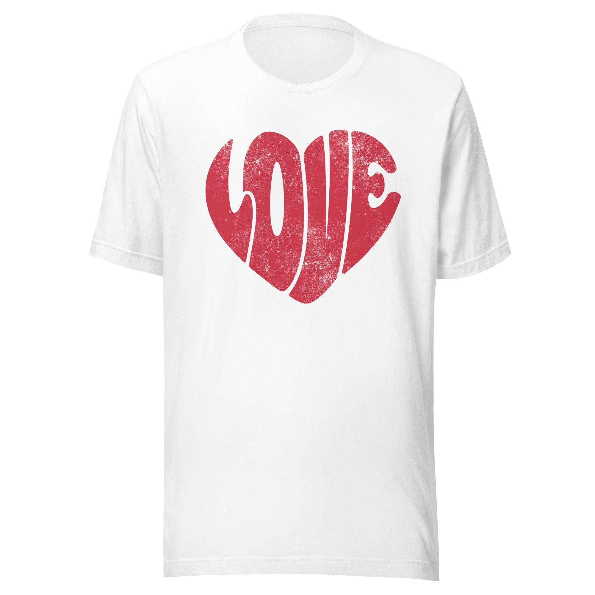 Distressed Heart Shaped Love Soft Style Short Sleeve Unisex t-shirt - TopKoalaTee
