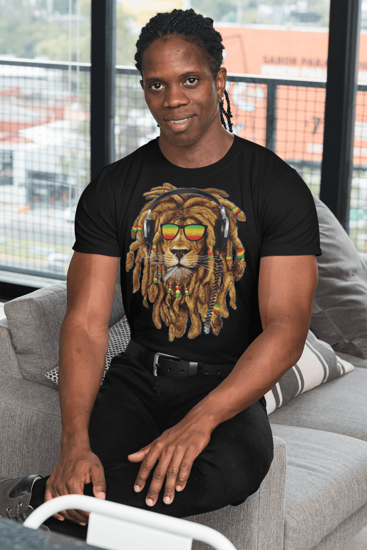 Short Sleeve T-shirt TopKoala Softstyle Jamaican Lion Unisex Tee - TopKoalaTee