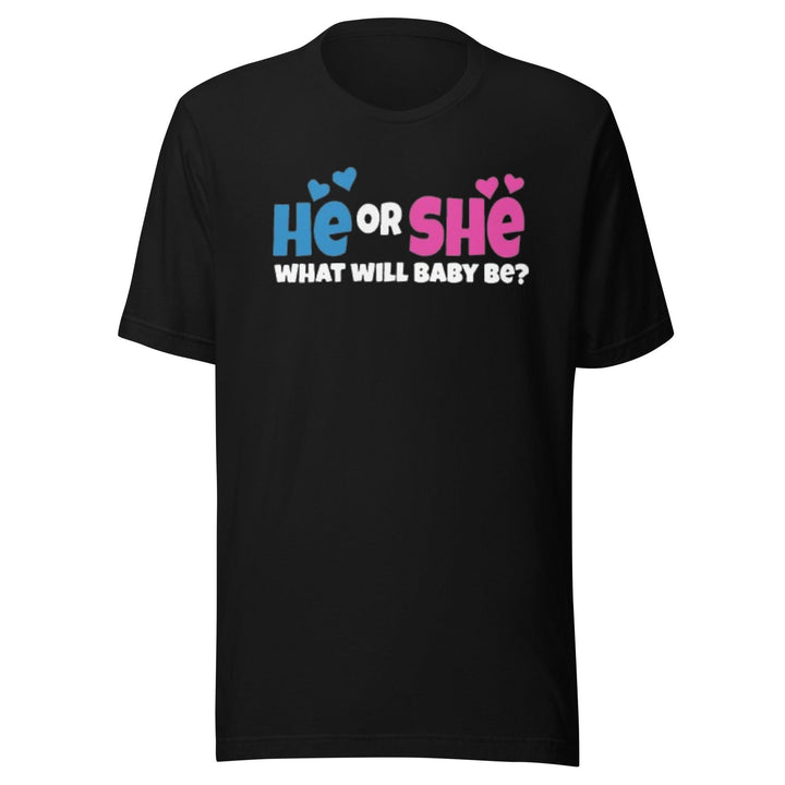 Family T-shirt He Or She What Will Baby Be? Short Sleeve Ultra Soft Crew Neck Top - TopKoalaTee