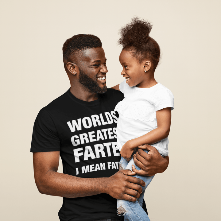 Family T-shirt World's Greatest Farter I mean Father Short Sleeve Ultra Soft Crew Neck - TopKoalaTee