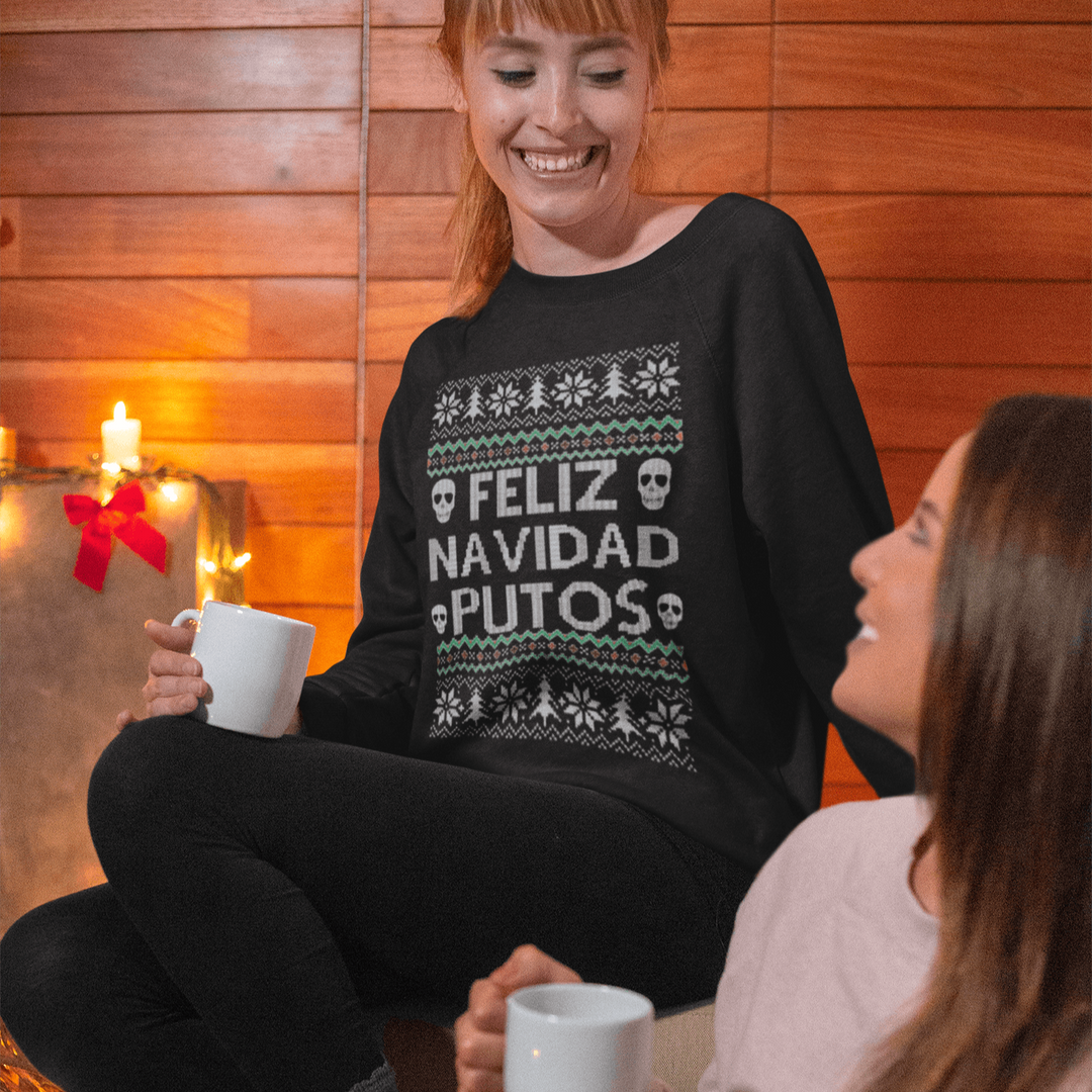 Feliz Navidad Putos Ugly Christmas Sweater Top Koala Crewneck Pullover - TopKoalaTee