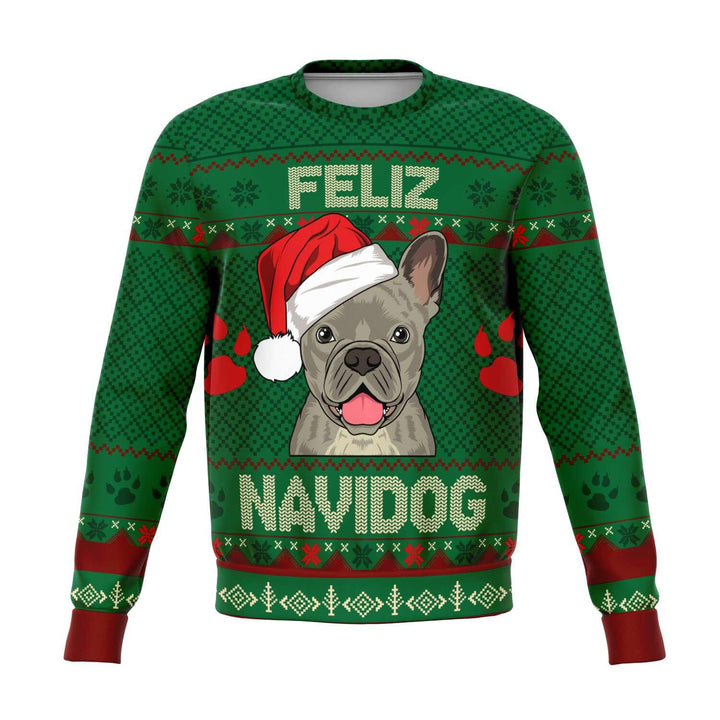 Feliz Navidog French Bulldog Unisex Ugly Christmas Sweatshirt