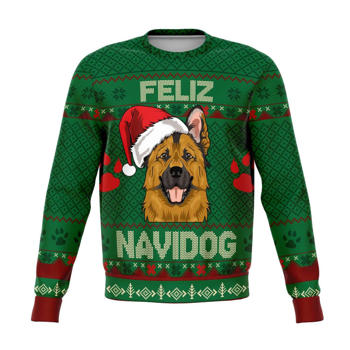 Feliz Navidog German Shepard Ugly Christmas Sweatshirt
