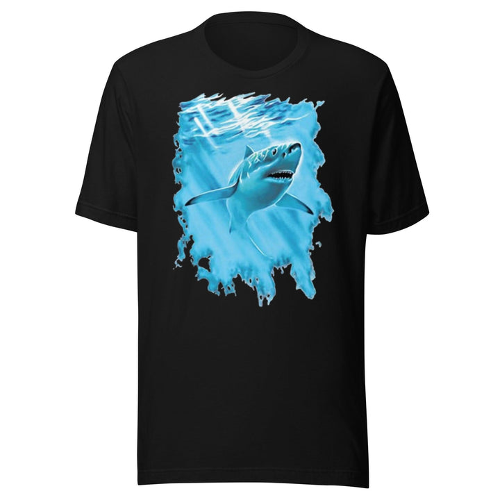 Fishing T-shirt Shark In Blue Water Short Sleeve 100% Cotton Crew Neck Unisex Top - TopKoalaTee